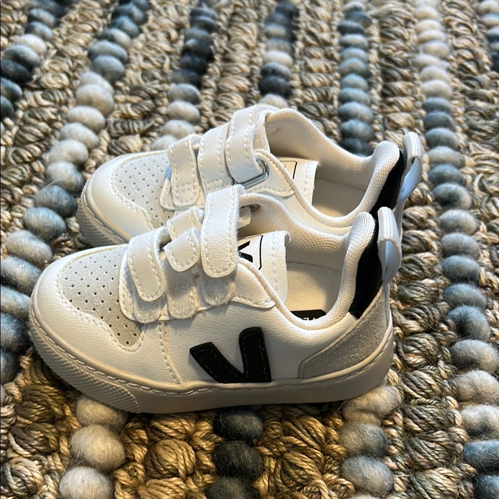 Veja Kids White and Black Sneakers